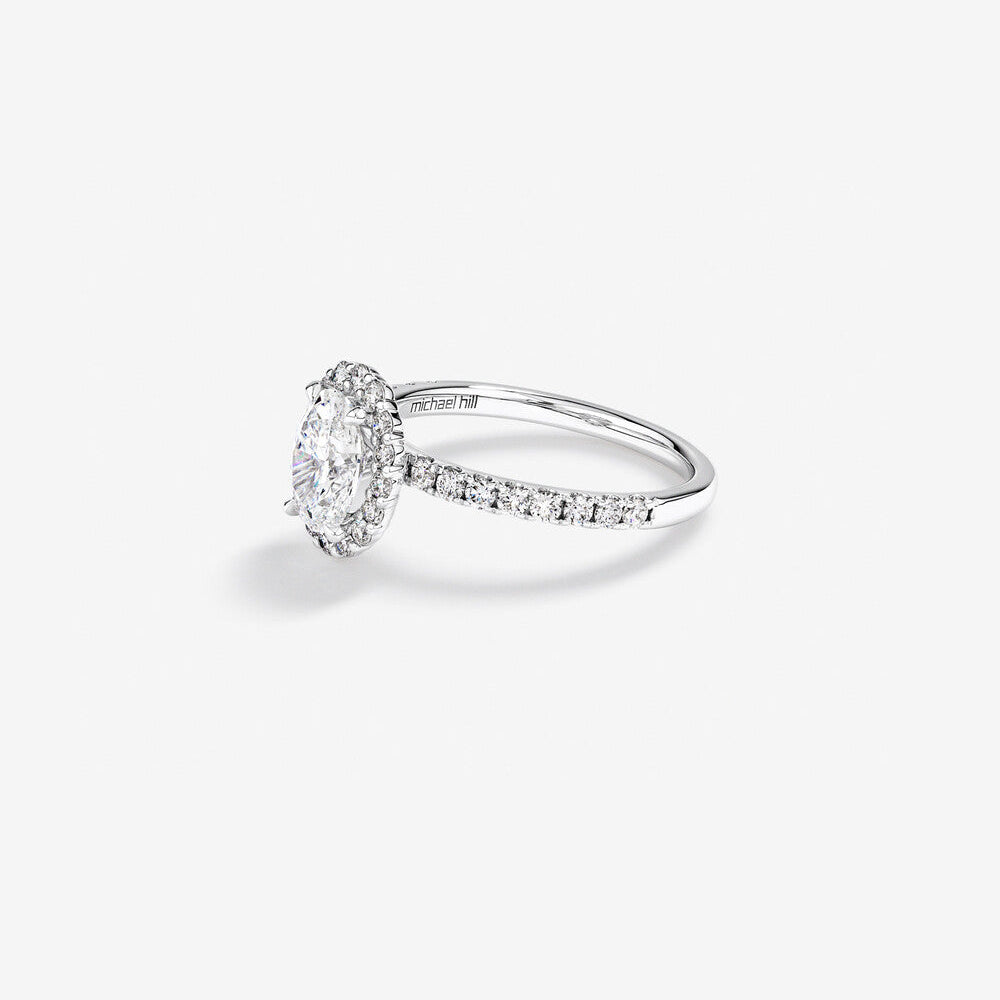 Stunning 1.78 CT Oval Moissanite Engagement Ring with Pave and Halo Design 2