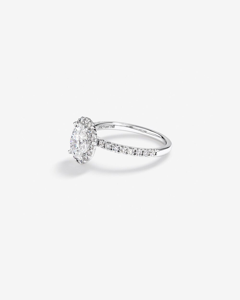 Stunning 1.78 CT Oval Moissanite Engagement Ring with Pave and Halo Design 2