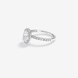 Stunning 1.78 CT Oval Moissanite Engagement Ring with Pave and Halo Design 2
