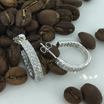 Round Cut Cubic Zirconia in 925 Sterling Silver Earrings 7