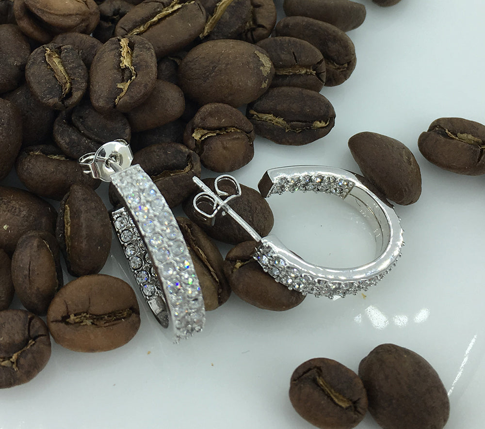 Round Cut Cubic Zirconia in 925 Sterling Silver Earrings 7