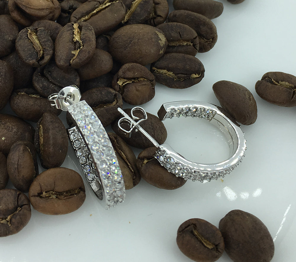 Round Cut Cubic Zirconia in 925 Sterling Silver Earrings 7