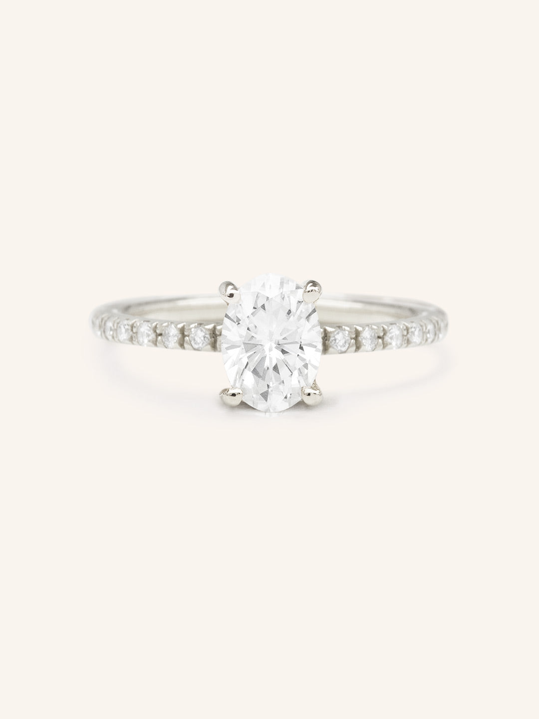 Stunning 2.0 CT Oval Moissanite Engagement Ring with Pave Design 4