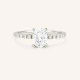 Stunning 2.0 CT Oval Moissanite Engagement Ring with Pave Design 4