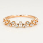 Stunning 0.20 CT Round Cut Moissanite Stones Cluster Wedding Bands 3