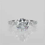 Stunning 2.0 CT Round Moissanite Engagement Ring with Pave Design 4