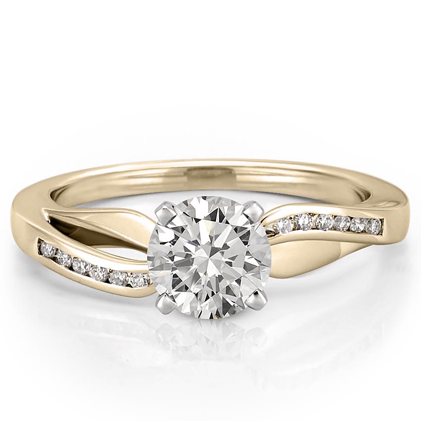 Stunning 0.50-1.50 CT Round Moissanite Engagement Ring With Two Tone & Twisted Pave Design 1