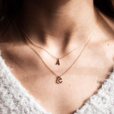 0.20 TCW Round Moissanite Diamond Customize Letter Pendant Necklace in Solid Gold 4