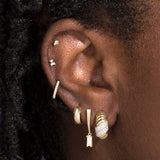 1.0 TCW Round Cut Moissanite Le Grande Cupola Huggies Earrings in Gold 11