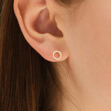 0.50 TCW Round Cut Moissanite Circle Earrings in Gold 5