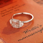 Stunning 3.0 CT Emerald Moissanite Engagement Ring with Cluster Design 3