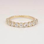 Stunning 0.4 TCW Round Moissanite Stone Half Eternity Wedding Band 1