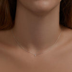 0.30 CT Round Shape Moissanite Diamond Solitaire Necklace in Solid Gold 2