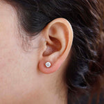 Round Cut Cubic Zirconia in 925 Sterling Silver Earrings 3