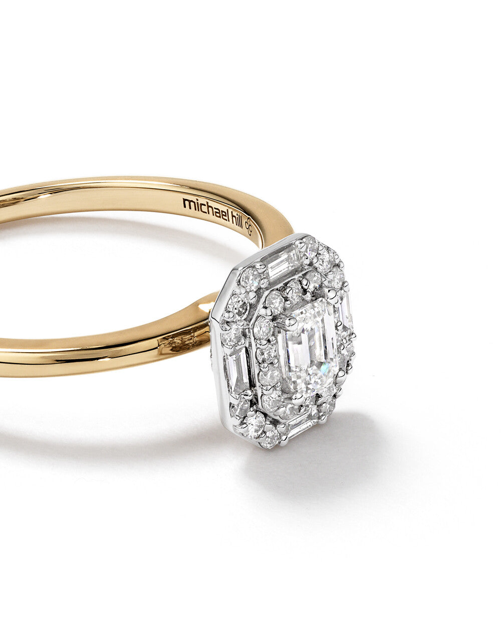 Stunning 0.5 CT Emerald Moissanite Engagement Ring With Double Halo Design 5