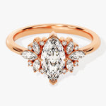 Stunning 1.0-1.50 CT Marquise Moissanite Engagement Ring with Cluster Design 5