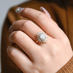 Stunning 1.0 - 2.0 CT Oval Moissanite Engagement Ring with Halo Design 6