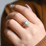 Stunning 1.0 - 2.0 CT Oval Moissanite Engagement Ring with Halo Design 6