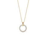 0.80 TCW Round Moissanite Diamond Circle Pendant Necklace in Solid Gold 4