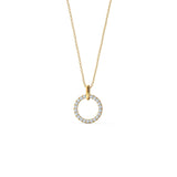 0.80 TCW Round Moissanite Diamond Circle Pendant Necklace in Solid Gold 4