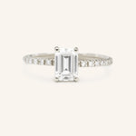Stunning 1.5 CT Emerald Moissanite Engagement Ring with Pave Design 4