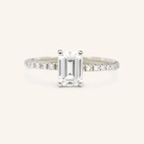 Stunning 1.5 CT Emerald Moissanite Engagement Ring with Pave Design 4