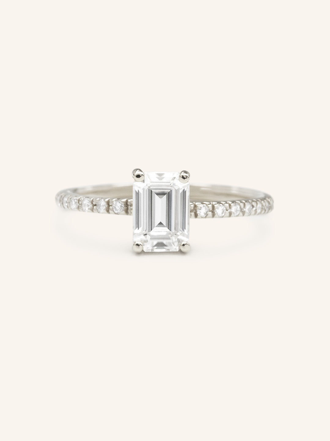 Stunning 1.5 CT Emerald Moissanite Engagement Ring with Pave Design 4
