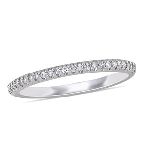 Round Cut Cubic Zirconia in 925 Sterling Silver Wedding Bands