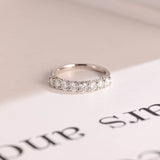 Stunning 0.2 TCW Round Moissanite Stones Half Eternity Wedding Bands 1