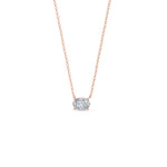 1.0 CT East West Oval Cut Moissanite Diamond Solitaire Pendant Necklace in Solid Gold 4