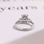 Stunning 1.0 - 2.0 CT Asscher Moissanite Engagement Ring With Twisted Pave Design 3