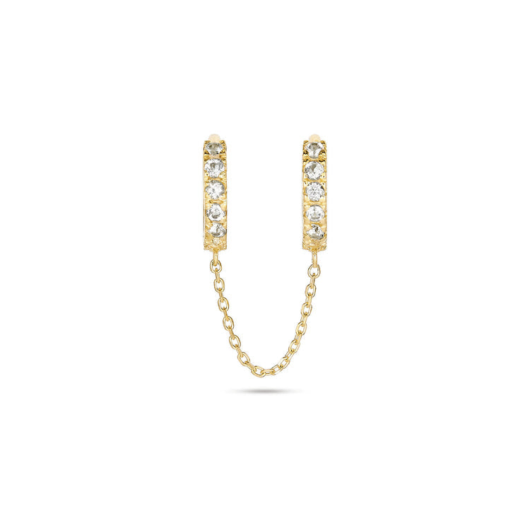 0.50 TCW Round Cut Moissanite Double Huggies Earrings in Gold 6