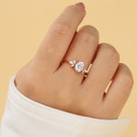 Stunning 2.0 CT Oval Shape Moissanite Engagement Ring with Cluster Design 5