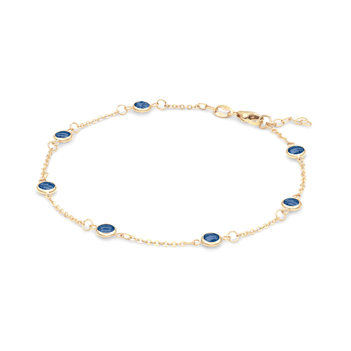 1 TCW Round Sapphire Lab Made Diamond- September Birthstone Bracelet 4