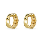 0.50 TCW Round Cut Moissanite Pirouette Huggies Earrings in Gold 5