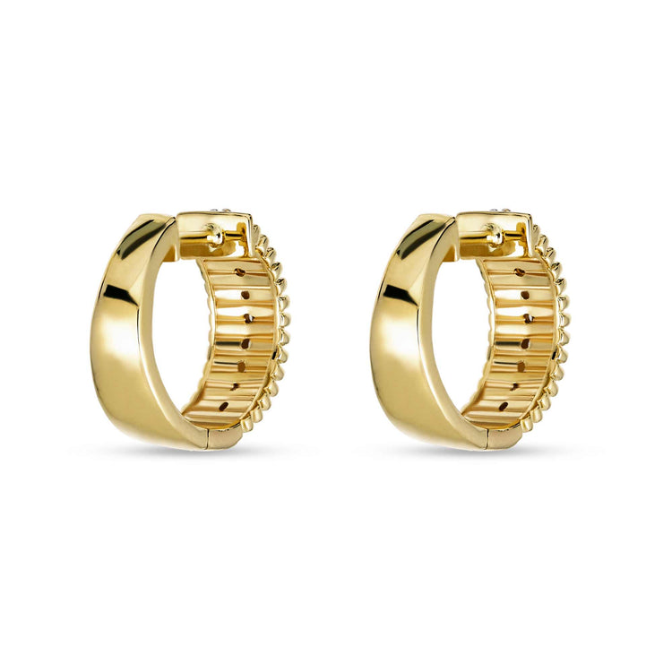 0.50 TCW Round Cut Moissanite Pirouette Huggies Earrings in Gold 5