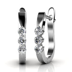 Round Cut Cubic Zirconia in 925 Sterling Silver Earrings 5