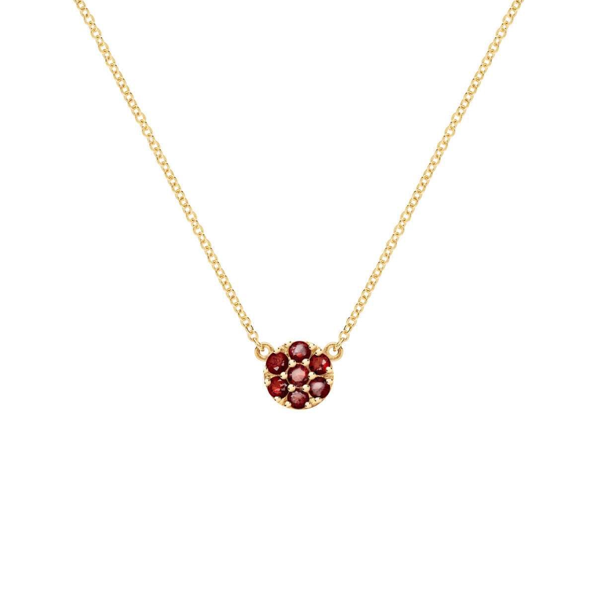 0.1 TCW Round Garnet Lab Made Diamond-January Birthstone Necklace 1