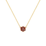 0.1 TCW Round Garnet Lab Made Diamond-January Birthstone Necklace 1