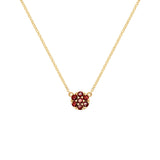 0.1 TCW Round Garnet Lab Made Diamond-January Birthstone Necklace 1
