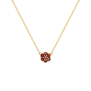 0.1 TCW Round Garnet Lab Made Diamond-January Birthstone Necklace