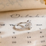 Stunning 1.0 CT Emerald Cut Moissanite Engagement Ring with Halo Pave Design 5