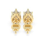2.0 TCW Pear Cut Moissanite Hidden Halo Stud Earrings in Gold 3