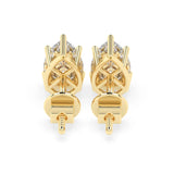 2.0 TCW Pear Cut Moissanite Hidden Halo Stud Earrings in Gold 3