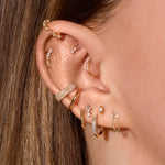 0.50 TCW Round Cut Moissanite Cuff Earrings in Gold 5