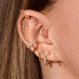 0.50 TCW Round Cut Moissanite Cuff Earrings in Gold 5