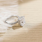 Stunning 3.0 CT Radiant Moissanite Engagement Ring with Pave & Hidden Halo Design 7