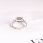 Stunning 1.0 - 2.0 CT Emerald Moissanite Engagement Ring with Three Stone Design 4