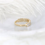 Stunning 1.5 TCW Emerald Moissanite Stones Half Eternity  Wedding Bands 2