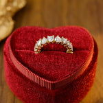 Stunning 0.7 CT Heart Moissanite Stones Full Eternity Wedding Band 2